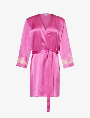 NK IMODE: Morgan lace-trim silk robe