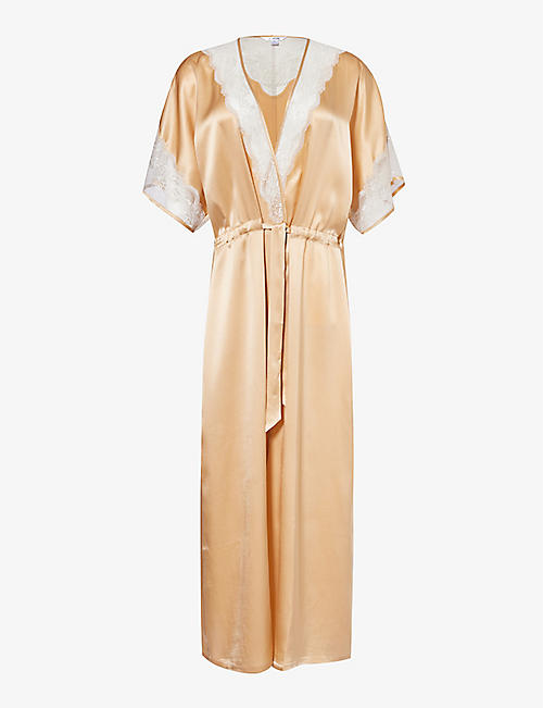 NK IMODE: Agatha lace-trim silk robe
