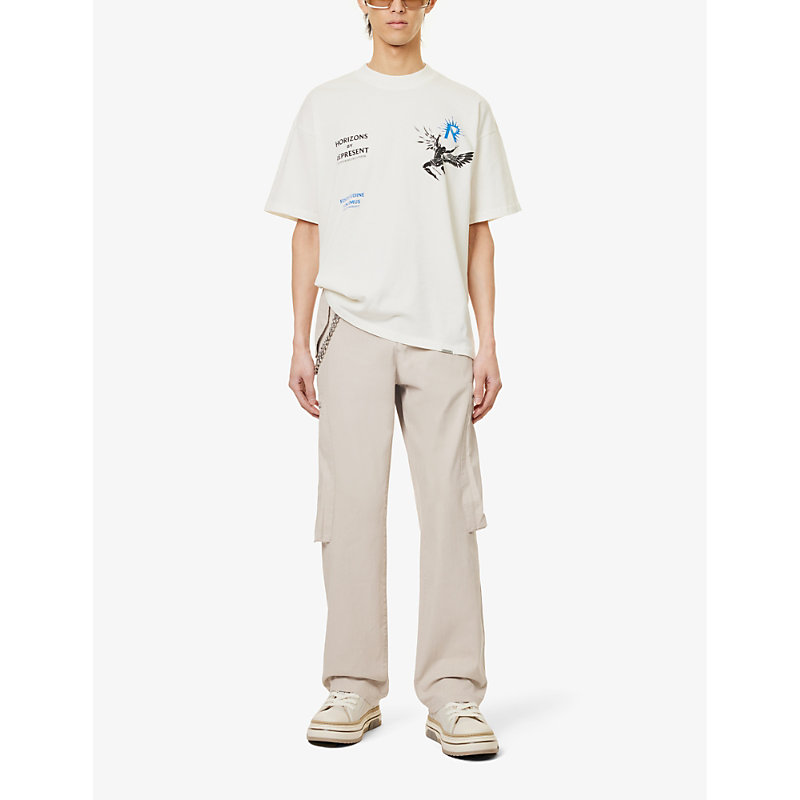 Shop Represent Workshop Flap-pocket Relaxed-fit Cotton Trousers In Cashmere