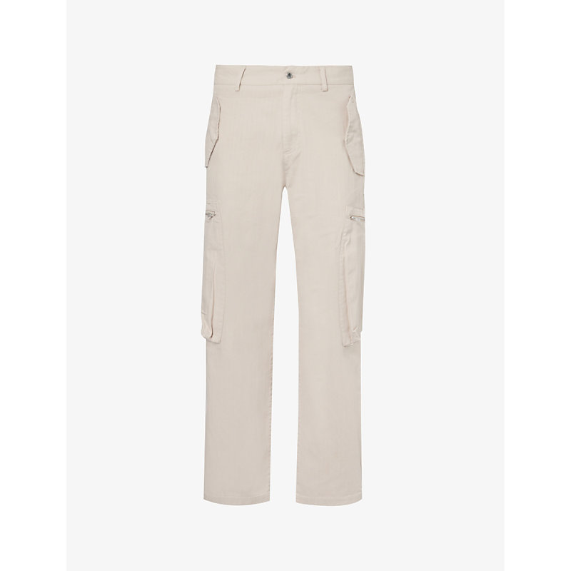 Represent Mens Cashmere Workshop Flap-pocket Relaxed-fit Cotton Trousers
