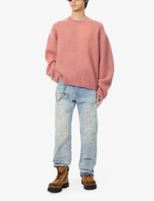 Shop Represent Men's Sunrise Sprayed Horizons Brushed-texture Alpaca Wool-blend Knitted Jumper