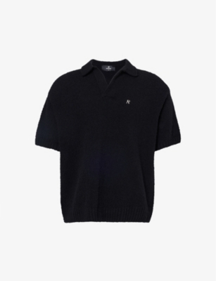 REPRESENT: Branded-hardware ribbed-trim wool-blend knitted polo shirt
