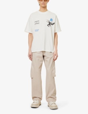 Shop Represent Men's Flat White Icarus Graphic-print Cotton-jersey T-shirt