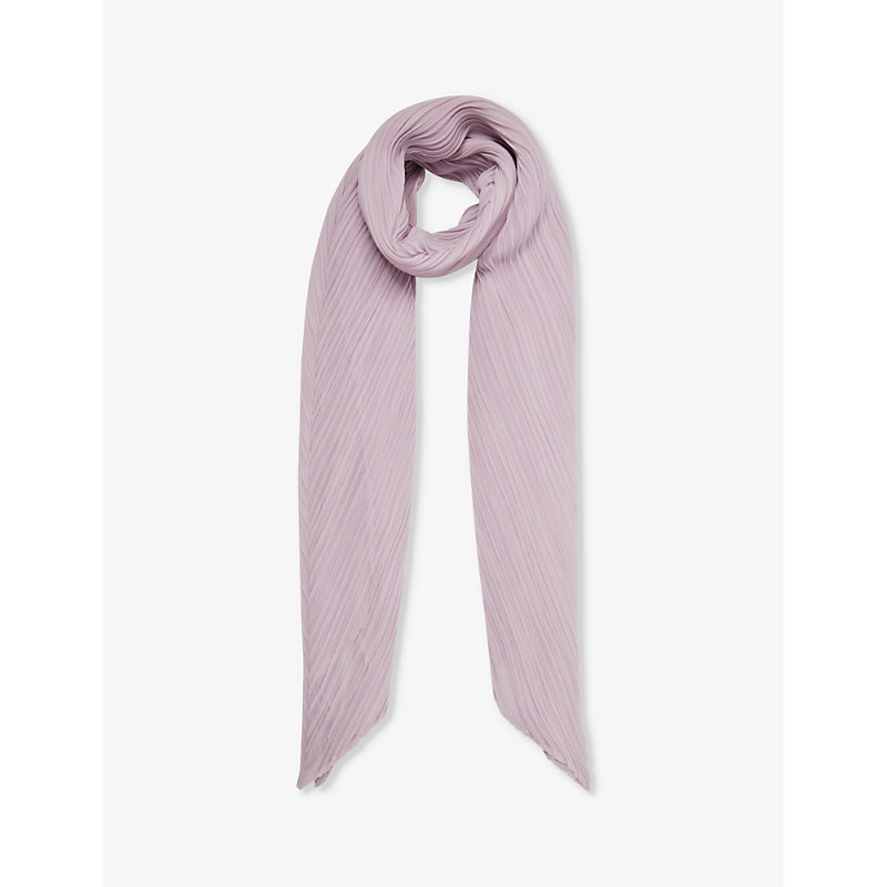 Issey Miyake Pleats Please  Womens Pale Pink Madame Pleated Woven Scarf