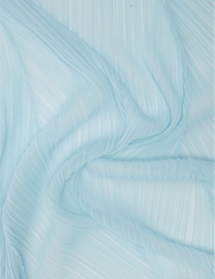 Issey Miyake Pleats Please  Womens Pale Blue Madame Pleated Woven Scarf In Pale Blue