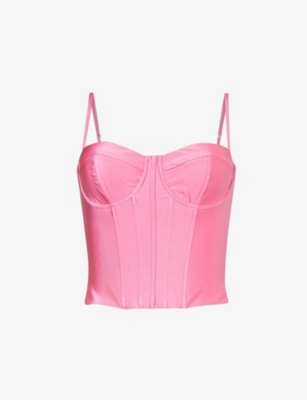 Good American Compression Shine Corset In Sorority Pink003