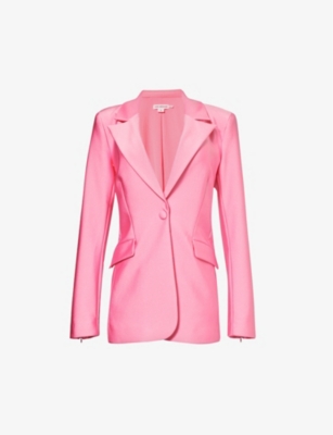 Good American High Shine Compression Sculpted Blazer In Sorority Pink003