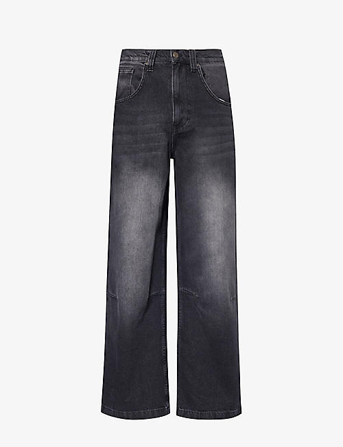 JADED LONDON: Colossus Baggy faded-wash relaxed-fit wide-leg jeans