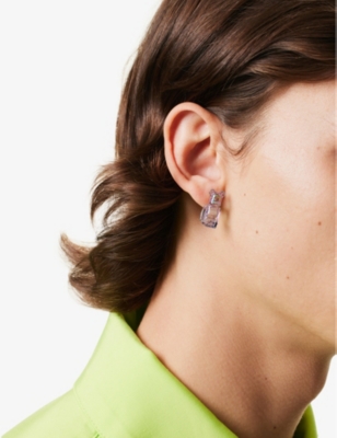 Be@rbrick X Dix Sitting Bear Resin Earrings In Purpleclearchrome