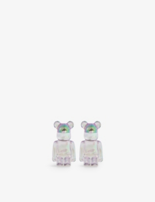 Be@rbrick X Dix Sitting Bear Resin Earrings In Purpleclearchrome