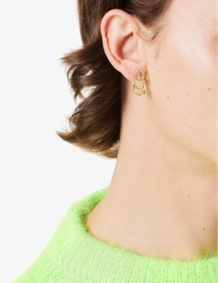 Be@rbrick X Dix Sitting Bear Resin Earrings In Yellowclearchrome