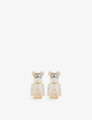 Be@rbrick X Dix Sitting Bear Resin Earrings In Yellowclearchrome