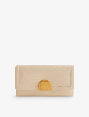 TED BAKER: Imieldi lock-embellished fold-over leather purse