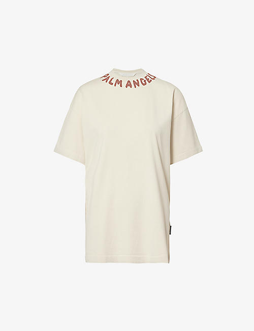 PALM ANGELS: Seasonal brand-typography cotton-jersey T-shirt
