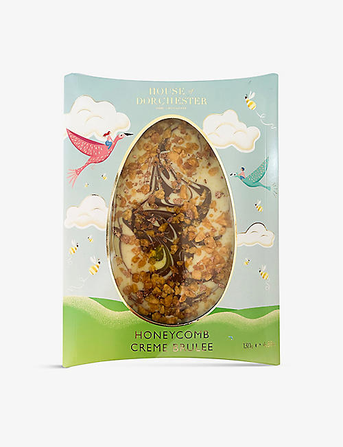 HOUSE OF DORCHESTER: Honeycomb and crème brulee chocolate egg slab 130g