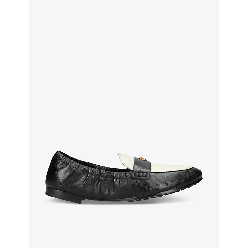 Shop Tory Burch Chunky-sole Leather Ballet Loafers In Black/comb