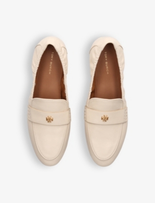 Shop Tory Burch Women's Cream Chunky-sole Leather Ballet Loafers