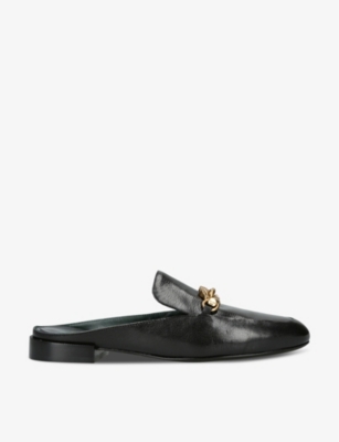 Shop Tory Burch Women's Black Jessa Backless Leather Loafers