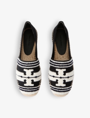 Tory Burch Black Cotton Blend Espadrilles In Black/comb