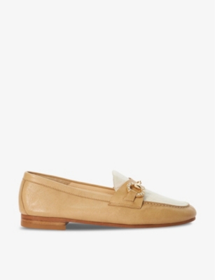DUNE: Gemstone diamante-snaffle leather loafers