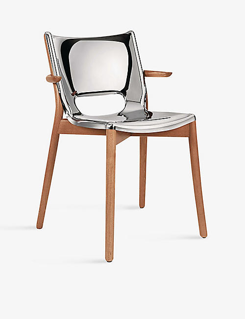 ALESSI: Phillippe Starck Monoshell mirrored-steel chair 81cm