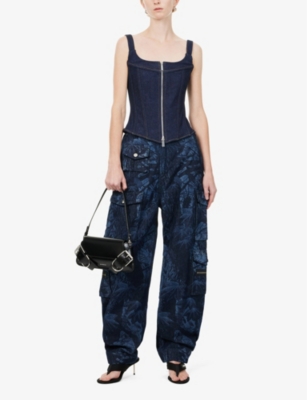 EB DENIM EB DENIM WOMEN'S MIDNIGHT RAINY STRETCH-DENIM TOP 