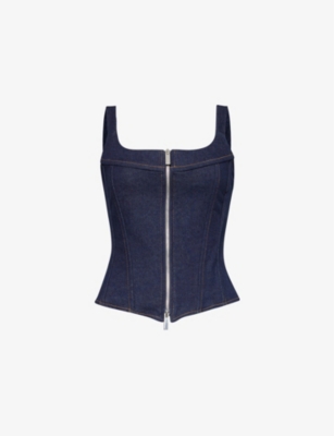 EB DENIM EB DENIM WOMEN'S MIDNIGHT RAINY STRETCH-DENIM TOP 