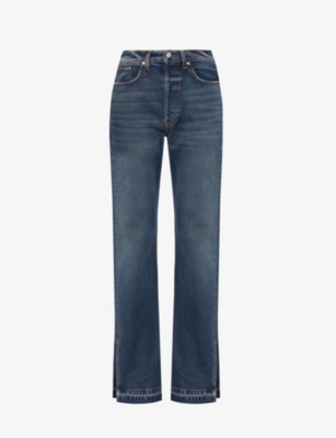 EB DENIM: Unravelled Two split-hem straight-leg jeans