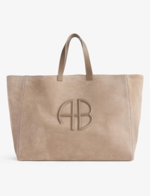 Anine Bing Xl Rio Suede Tote Bag In Taupe