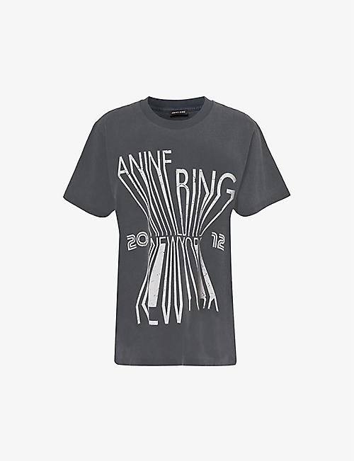 ANINE BING: Colby brand-print cotton-jersey T-shirt