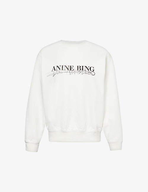 ANINE BING: Ramona brand-print cotton-jersey sweatshirt