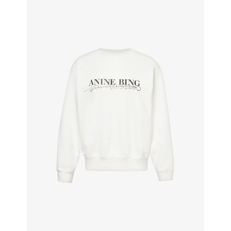 Anine Bing Ramona Sweatshirt Doodle In Ivory
