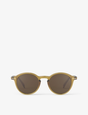 Izipizi Women's Golden Green #d Round-frame Polycarbonate Sunglasses