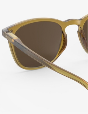 Shop Izipizi #e Square-frame Polycarbonate Sunglasses In Golden Green