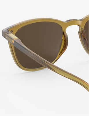IZIPIZI: #E square-framed golden green sunglasses