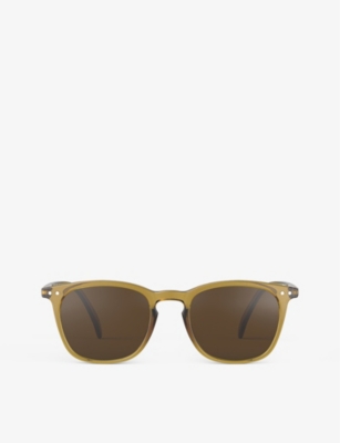 Shop Izipizi #e Square-frame Polycarbonate Sunglasses In Golden Green