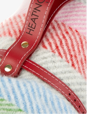 HEATING & PLUMBING LONDON: Rainbow leather-strap wool picnic blanket 145cm x 183cm