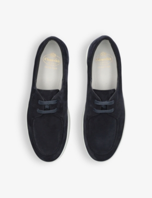 Shop Church Men's Navy Longsight Branded Suede Low-top Trainers