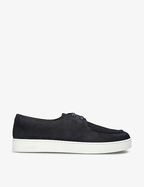 CHURCH: Longsight branded suede low-top trainers
