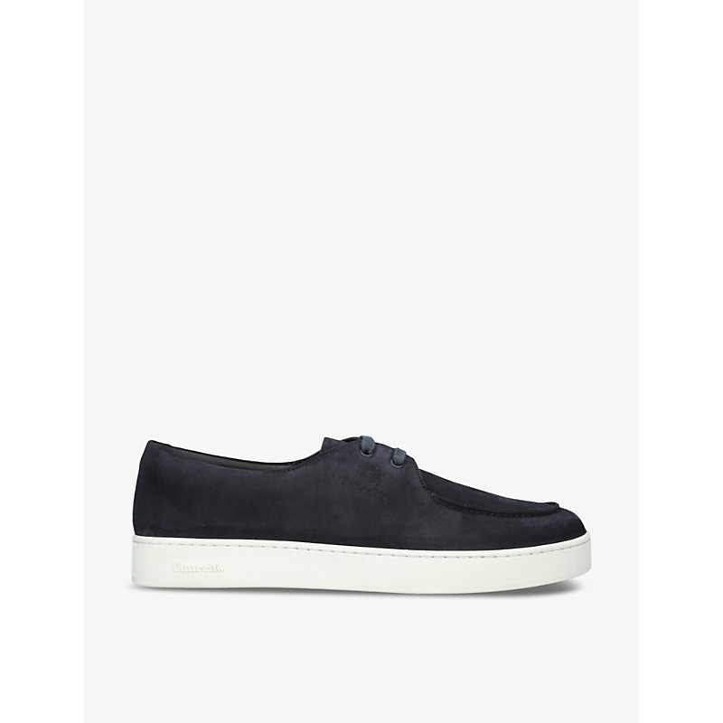 Church Mens Navy Longsight Branded Suede Low-top Trainers