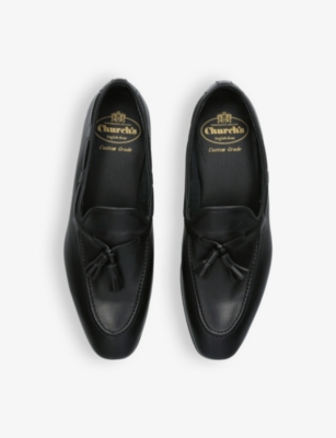 CHURCH'S: Maidstone tassel-embellished leather loafers