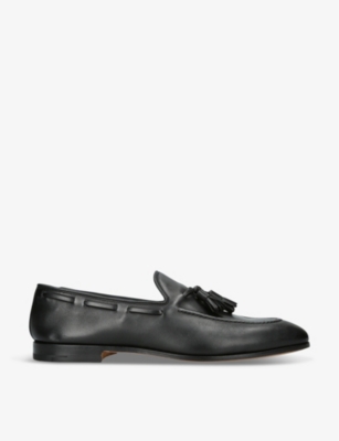 Church Mens Black Maidstone Tassel-embellished Leather Loafers