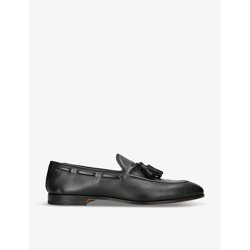 Church Mens Black Maidstone Tassel-embellished Leather Loafers