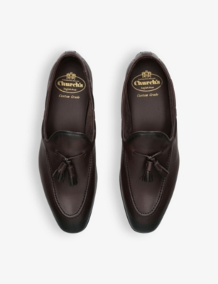 Shop Church Men's Mid Brown Maidstone Tassel-embellished Leather Loafers