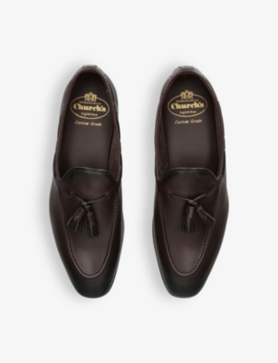 CHURCH'S: Maidstone tassel-embellished leather loafers