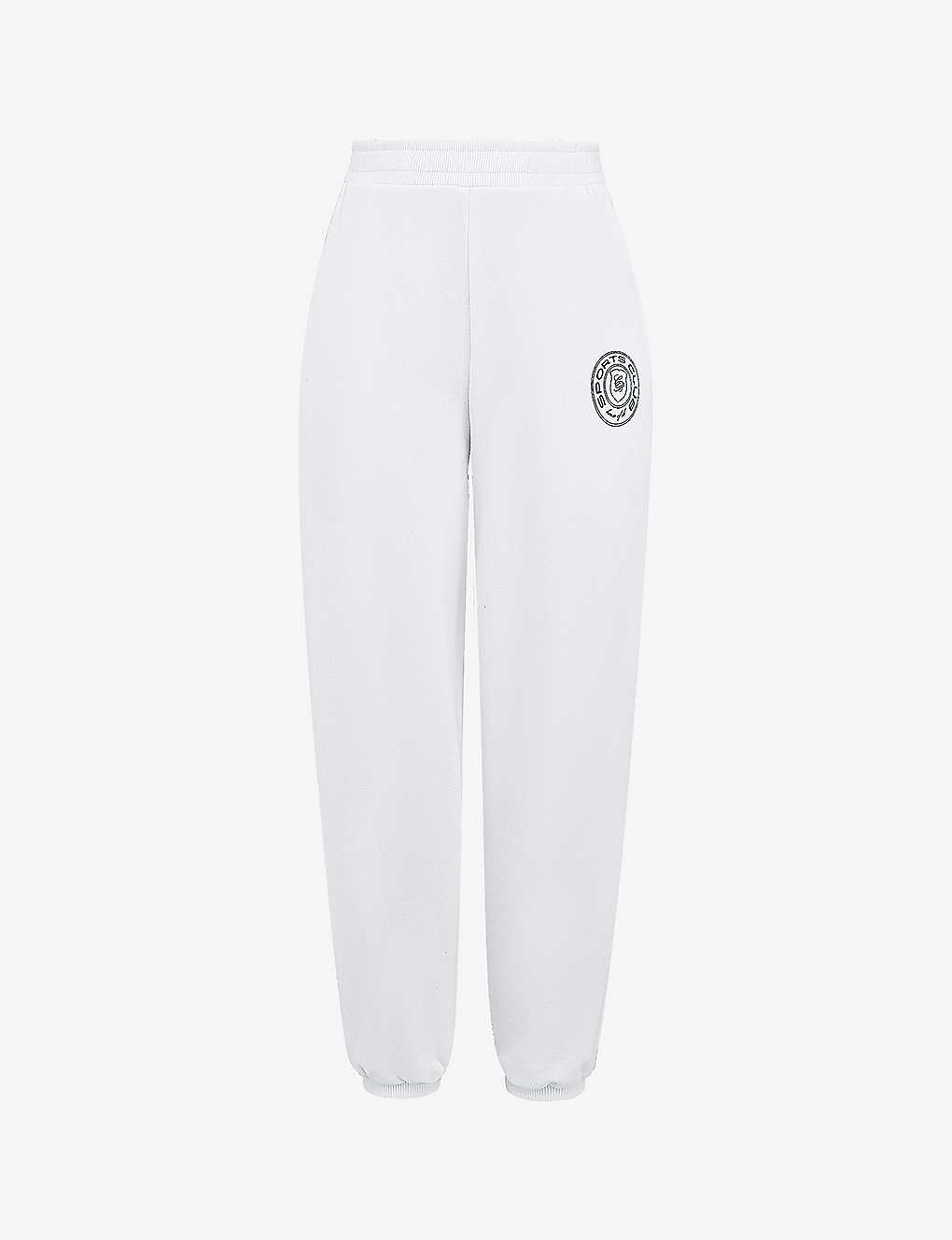 House Of Cb Womens Coast Logo-print Cotton Jogging Bottoms In White
