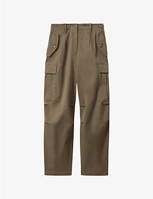 REISS: Indie front-pleat tapered-leg stretch-cotton trousers