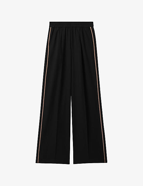 REISS: Remi side-stripe high-rise woven trousers