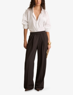 REISS: Remi side-stripe high-rise woven trousers