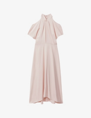 REISS - Andressa twist-neck cut-out stretch-woven midi dress ...